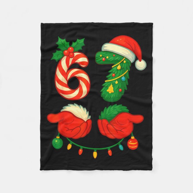 Cobertor De Velo 67 Natal 6 7 Meme Pijamas Feriado Xmas  (Frente)