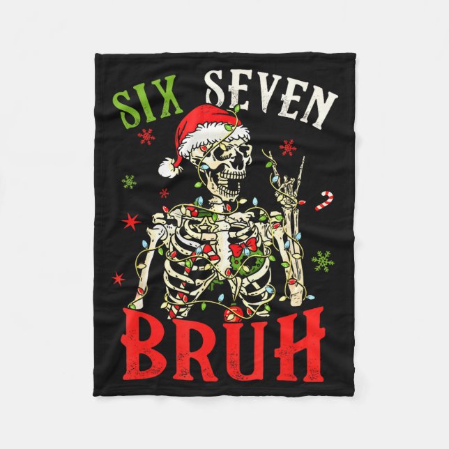 Cobertor De Velo 67 Natal Divertido Seis Sete Bruh Meme Esqueleto S (Frente)