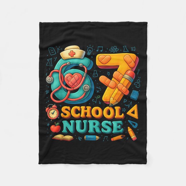 Cobertor De Velo 67 Nurse Days Funny Medical Back To School  (Frente)