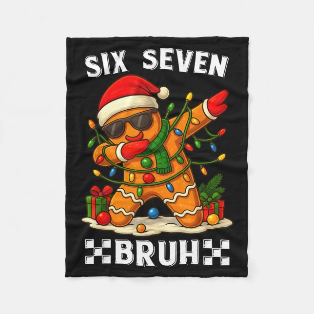 Cobertor De Velo 67 Six Seven Bruh Funny Christmas Dabbing Gingerbr (Frente)