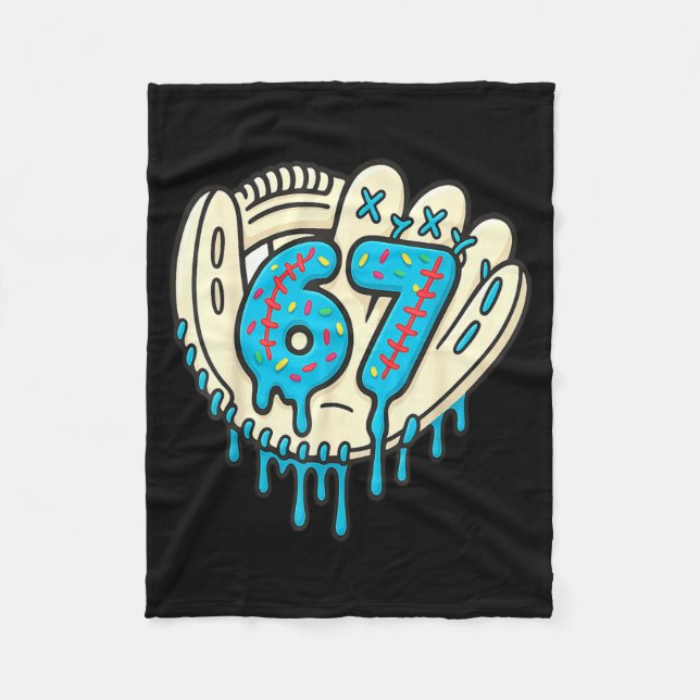 Cobertor De Velo 67 Sorvete Drip Engraçado Seis Sete Baseball  (Frente)