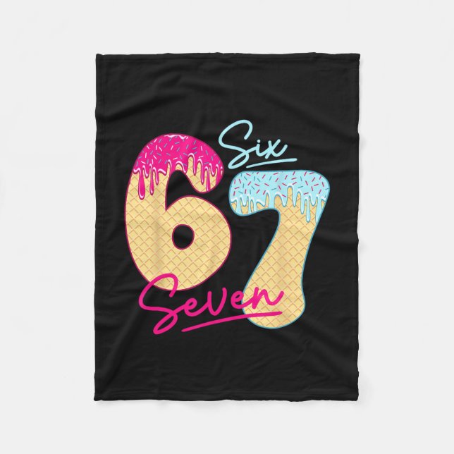 Cobertor De Velo 67 Sorvete Drip Meme Engraçado Six Seven Geração A (Frente)