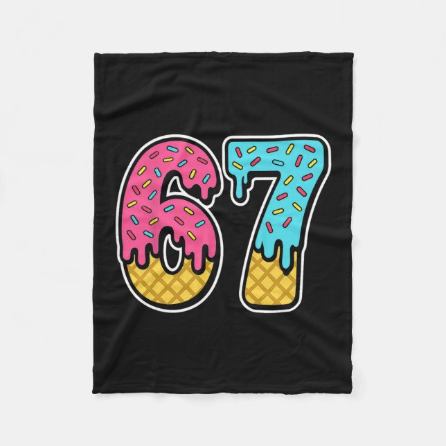 Cobertor De Velo 67 Sorvete Drip Meme Six Seven Divertido Gen Alpha (Frente)