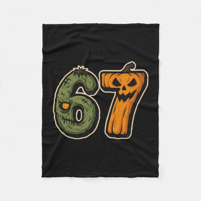 Cobertor De Velo 67 Zombie Pumpkin 6 7 Meme do Dia das Bruxas (Frente)