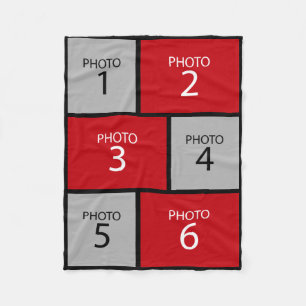 Cobertor De Velo 6 Colagem de fotos - você pode mudar a cor de fund