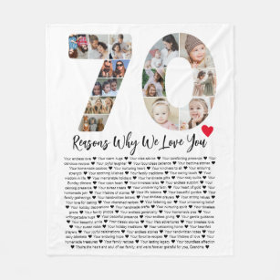 Cobertor De Velo 70 Razões Porque Te Amo A Colagem De Aniversário 7