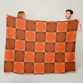 Cobertor De Velo 70s Checks and Circles Flame Orange