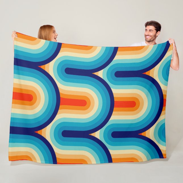 Cobertor De Velo 70s Rainbow Curves (In Situ)