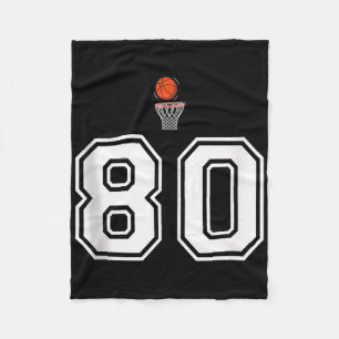 Cobertor De Velo 80 Números de Estilo de Basquete Vintage White Tan