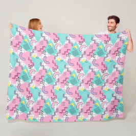 Cobertor De Velo 80's Memphis Active Pink Light Turquoise