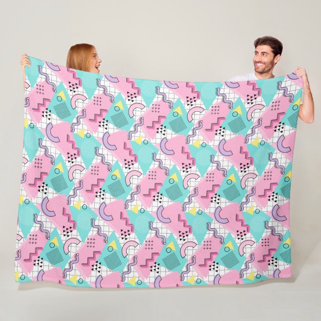 Cobertor De Velo 80's Memphis Active Pink Light Turquoise (In Situ)
