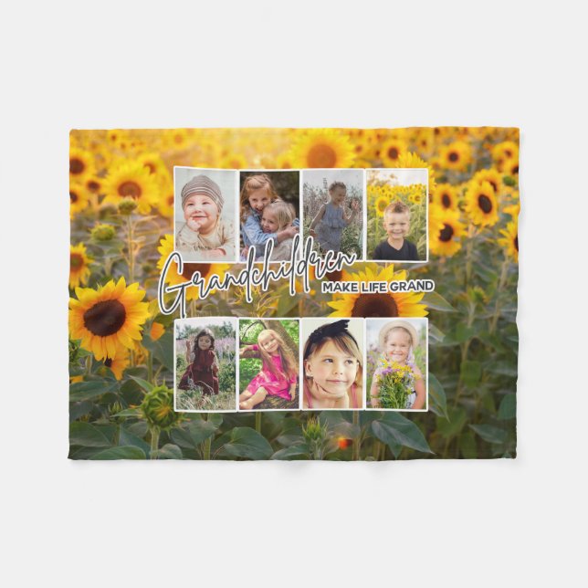 Cobertor De Velo 8 Foto "Os netos fazem a vida grande" (Frente (Horizontal))