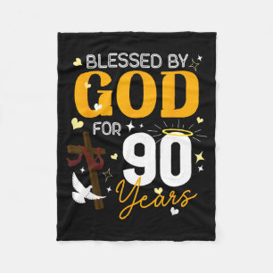 Cobertor De Velo 90 Aniversário Abençoado Por Deus Para 90 Anos De