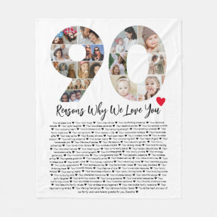Cobertor De Velo 90 Razões Porque Te Amo A Colagem De Aniversário 9