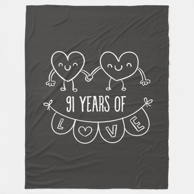 Cobertor De Velo 91ruas Aniversário Gift Chalk Hearts (Frente)