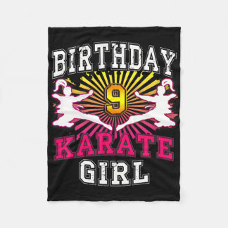 Cobertor De Velo 9th Birthday Girl - Karate 9 Years Old 