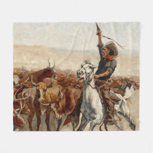 Cobertor De Velo A Arte Ocidental Roundup de Frederic Remington
