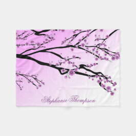 Cobertor De Velo A árvore cor-de-rosa feminino bonito da flor de