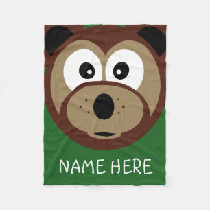Cobertor De Velo A cara bonito do urso de ursinho caçoa o nome
