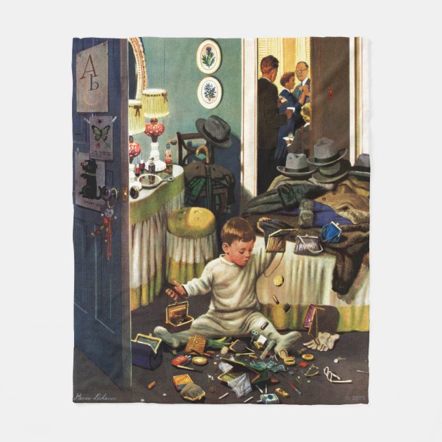 Cobertor De Velo A criança esvazia bolsas (Frente)