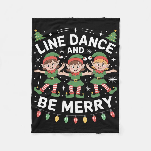 Cobertor De Velo A Dança De Linha É O Espírito Do Natal (Frente)