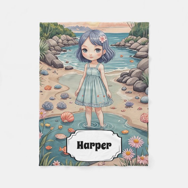 Cobertor De Velo A felicidade de Beachcomber é personalizada (Frente)