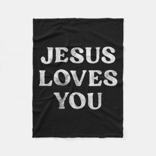 Cobertor De Velo A Frase Jesus Te Ama Em Um Tri-blend Premium 
