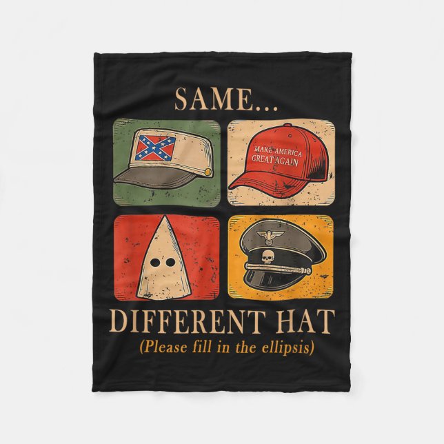 Cobertor De Velo A Fun Puzzle, Same...different Hat,funny Protest T (Frente)
