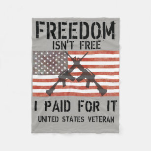 Cobertor De Velo A liberdade não é I livre pago por ela! Veterano