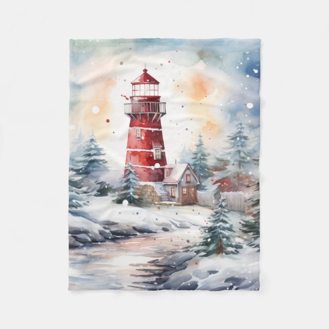 Cobertor De Velo A Lighthouse in Winter (Frente)
