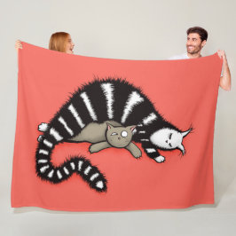 Cobertor De Velo A mãe do gato protege seu miúdo bonito do gatinho