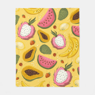 Cobertor De Velo A mão desenhou frutas de verão. Sem costura