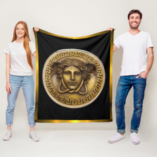 Cobertor De Velo A Medusa Dourada - Gorgona Chave Grega