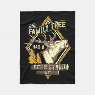 Cobertor De Velo A Minha Árvore Familiar Tem Um Deer Stand Nela - D