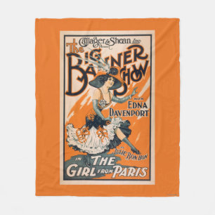 Cobertor De Velo A mostra grande da bandeira "a menina de Paris "
