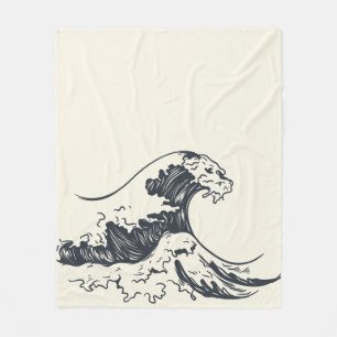 Cobertor De Velo A onda do Excelente na ilustração de Kanagawa