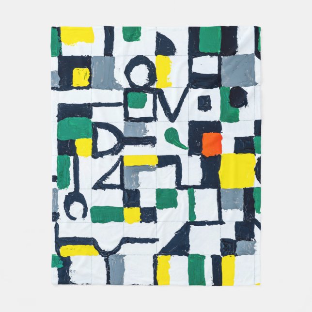 Cobertor De Velo A Palette Knife Painting; Abstract Grid Painting;  (Frente)