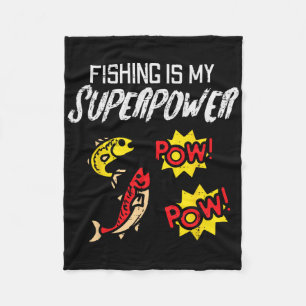 Cobertor De Velo A Pesca É Meu Superpoder Divertido Pescador Menino