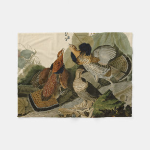 Cobertor De Velo A pintura de Audubon de um trio do galo silvestre