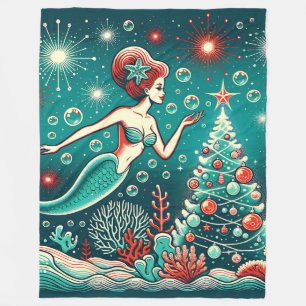 Cobertor De Velo "A Sereia Mágica do Natal