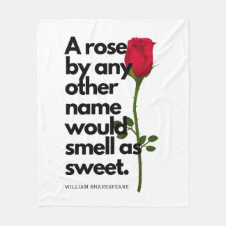 Cobertor De Velo A SHAKESPEARE POEM AND A ROSE Fleece Blanket