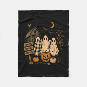 Cobertor De Velo A temporada trio fantasma abóbora patch farmhouse