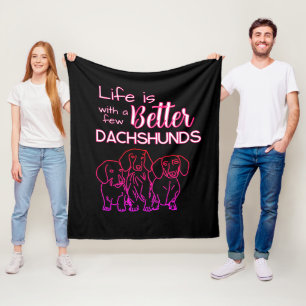 Cobertor De Velo A vida é melhor com o rabisco cor-de-rosa com neon