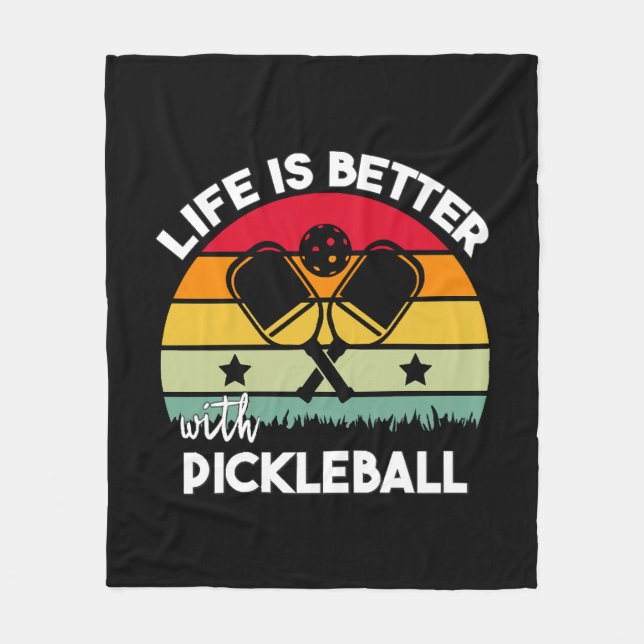 Cobertor De Velo A vida é melhor com Pickleball (Frente)