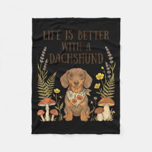 Cobertor De Velo A vida é melhor com um amante de cachorro dachshun