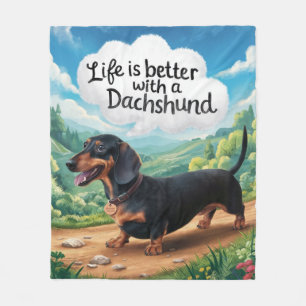 Cobertor De Velo A Vida É Melhor Com Um Dachshund