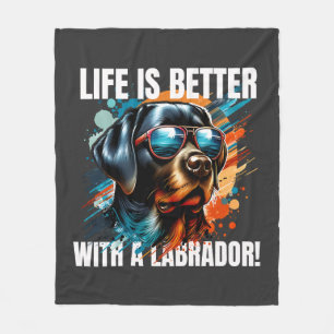 Cobertor De Velo A vida é melhor com um Labrador!