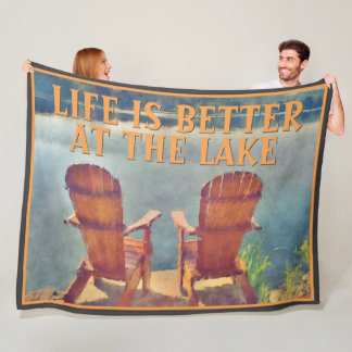Cobertor De Velo A Vida É Melhor Na Pintura De Arte Do Lago Waterco