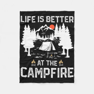 Cobertor De Velo A Vida é Melhor No Acampamento da Fogueira do Camp