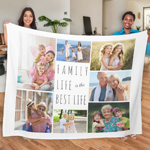 Cobertor De Velo A Vida em Família é a Melhor Vida 7 Foto Branco